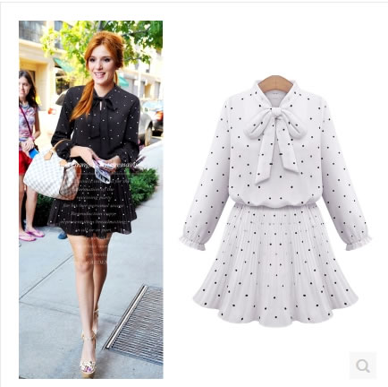 WD6125 Polka Dot Dress White